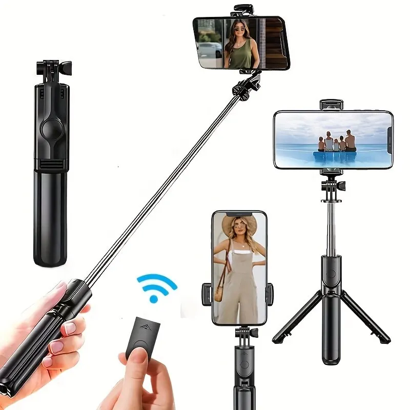 Phone Holder Selfie Stick Wireless Tripod Stand Bluetooth Remote Extendable Tripod for iPhone Mobile Phone Tiktok Live Streaming