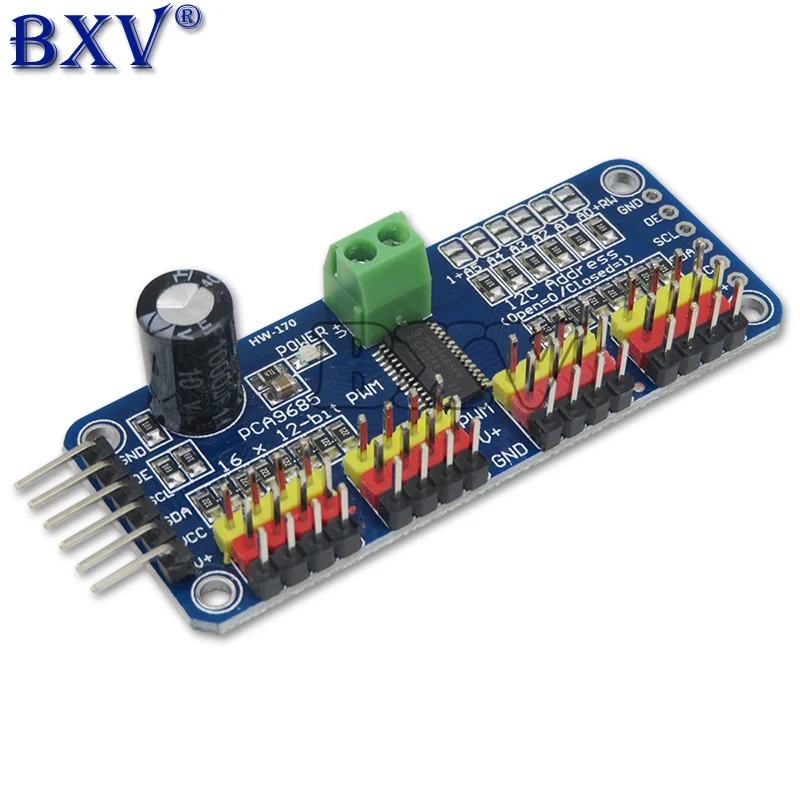 16 Channel 12-bit PCA9685 PWM/Servo Driver-I2C Interface Module Raspberry Pi Shield Module Servo Shield Board Ibuw