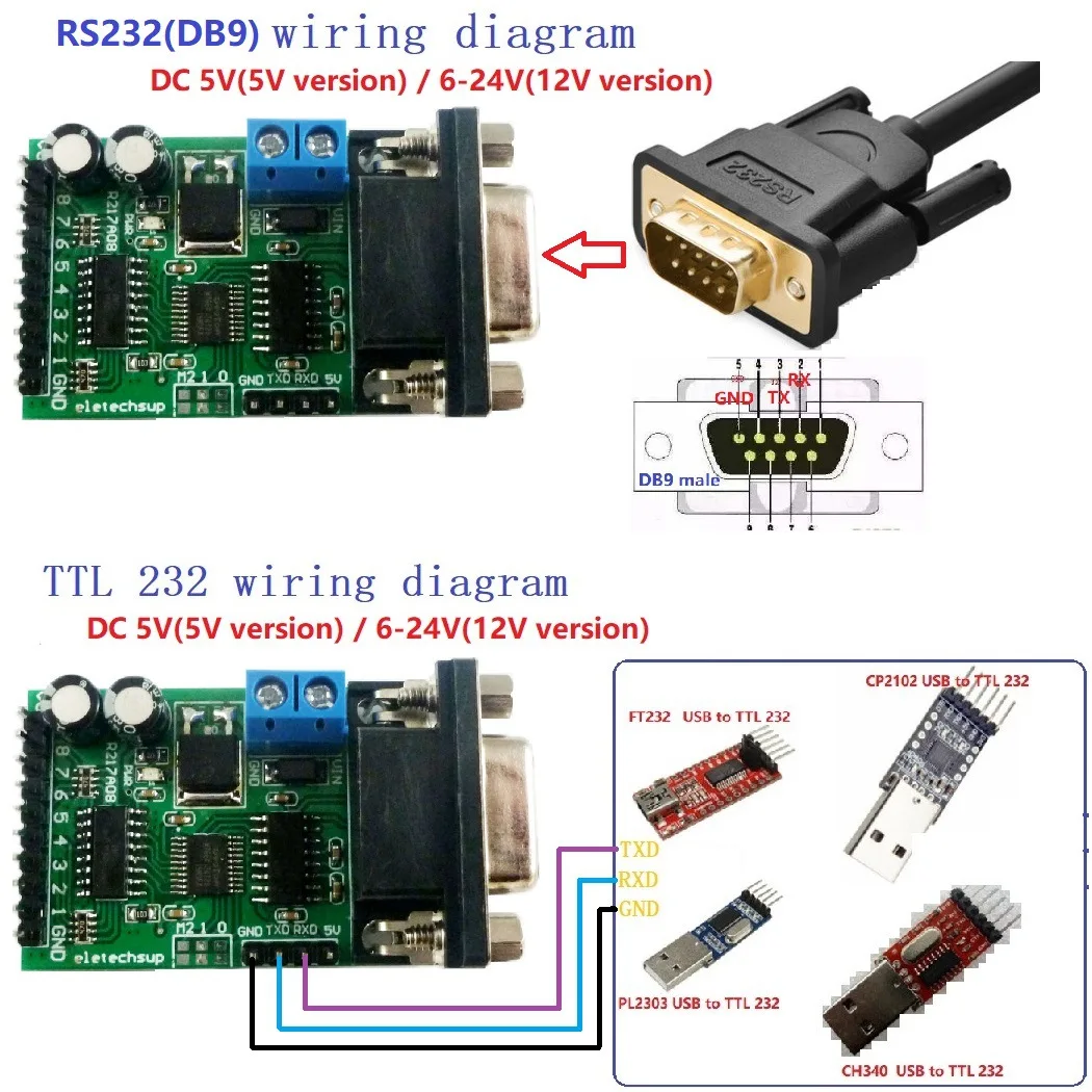 8 Channel RS232 TTL232 IO Control Switch Board Com DB9 Serial port for Momentary Self-locking Interlock Latch Delay Relay Module
