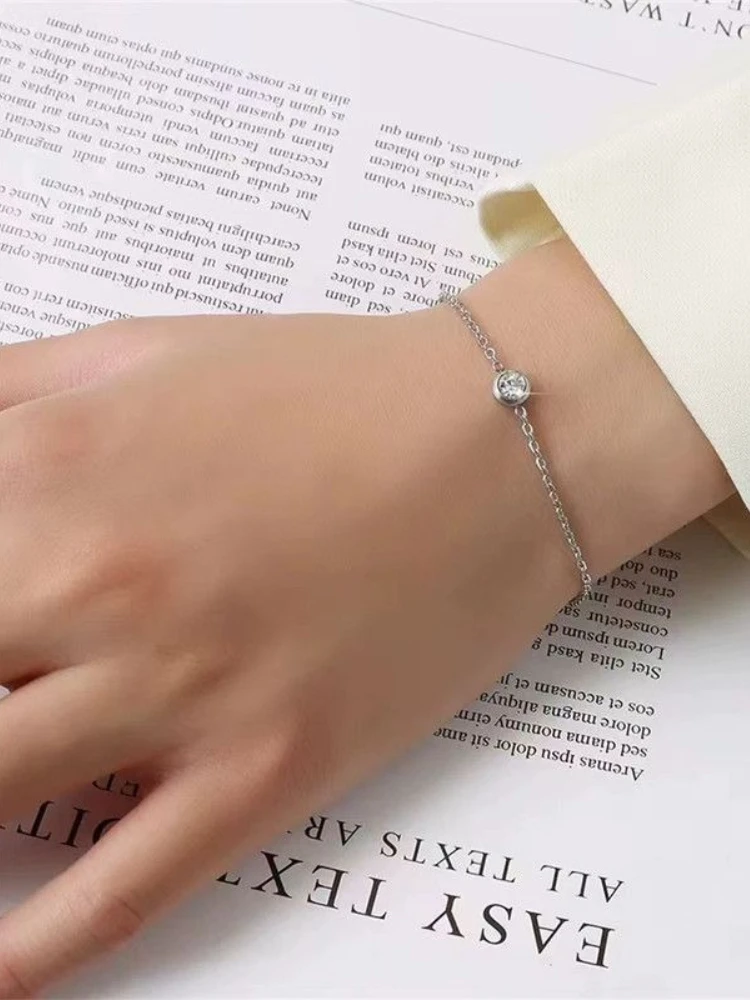 Bubble Single Diamond Bracelet for Women Small and Exquisite Daily Style Mini Edging Diamond Bracelet