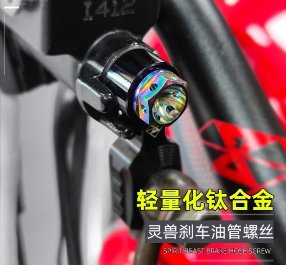 

Suitable for Chunfeng 150NK disc brake oil pipe decoration electric motorcycle modification accessories titanium alloy screw