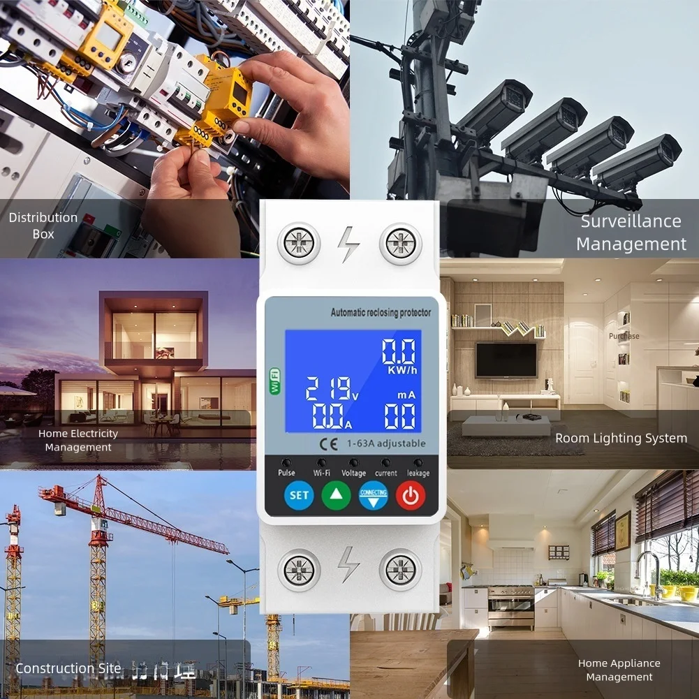 Remote Control Smart Circuit Breaker With Overload, Over/Under Voltage Protection And Energy Monitoring Power Protector