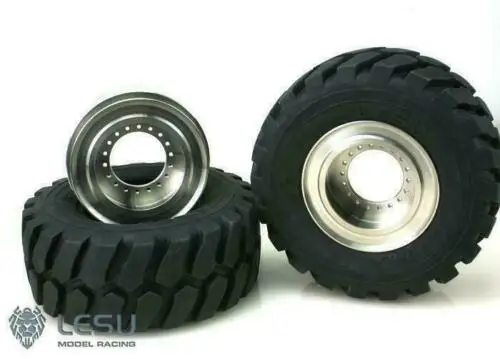 LESU Metal Wheel Hubs With Rubber Tires For Hydraulic 1/15 Tamiyaya RC Loader Truck Radio Control Car Model Th02038-SMT8