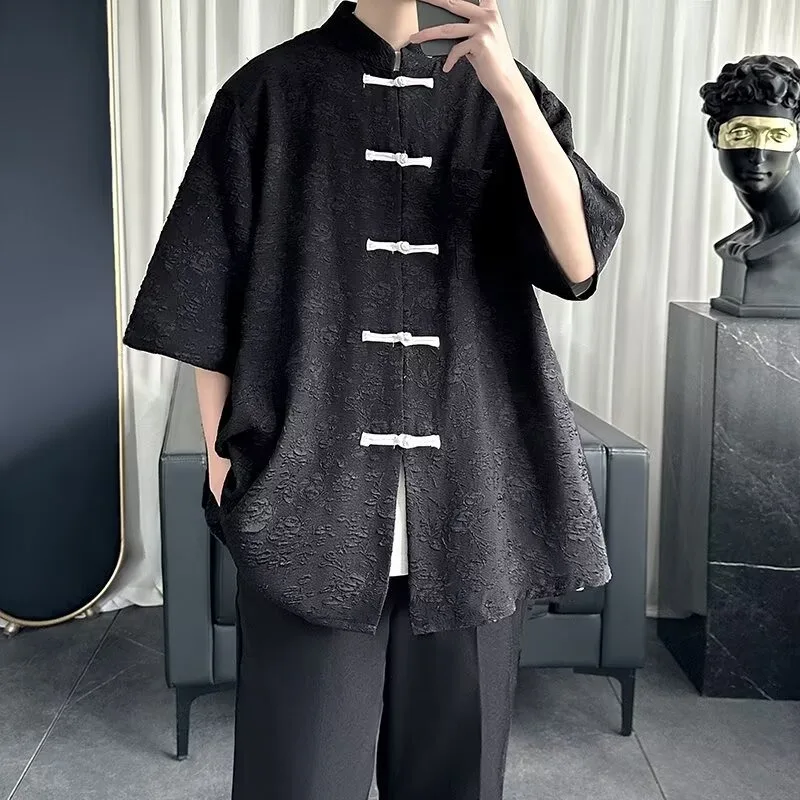 

Summer Large Size 250 Pounds Trendy New Men's Short Sleeve T-Shirt Shirt Casual Loose Fit Breathable Polyester Fiber