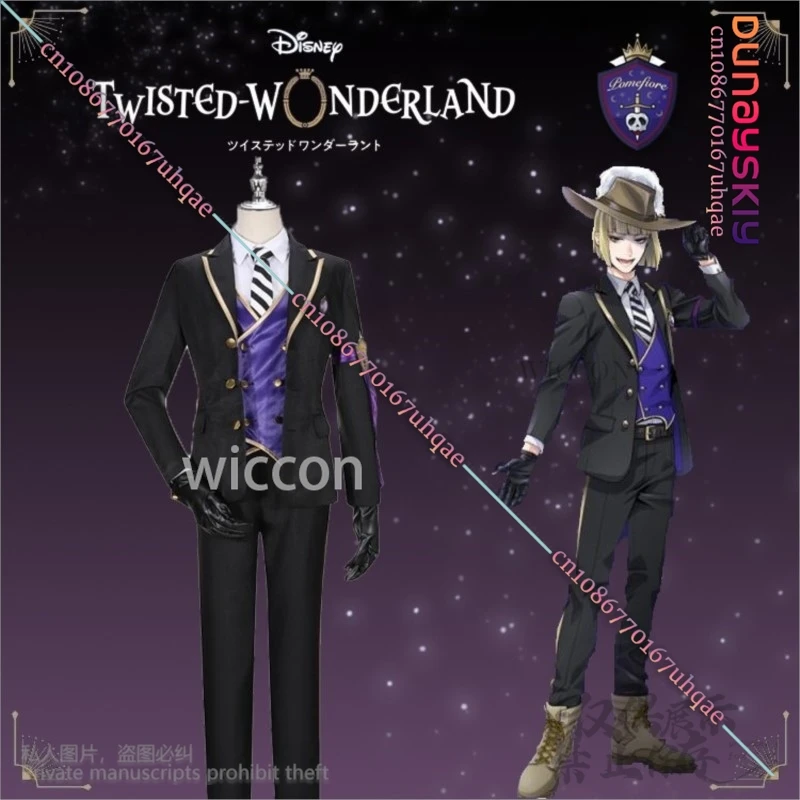 Anime Game Twisted-Wonderland Rook Hunt Cosplay Wig Costume Night Raven DK School Uniforms Halloween Christmas Suits Customized