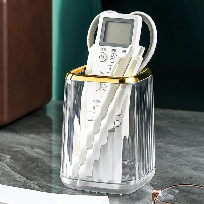 

W89C Cosmetic Brush Storage Holder Cup, Makeup Brush Holder Make Up Brush Cup Pen Pencil Holder Mini Striped Vase