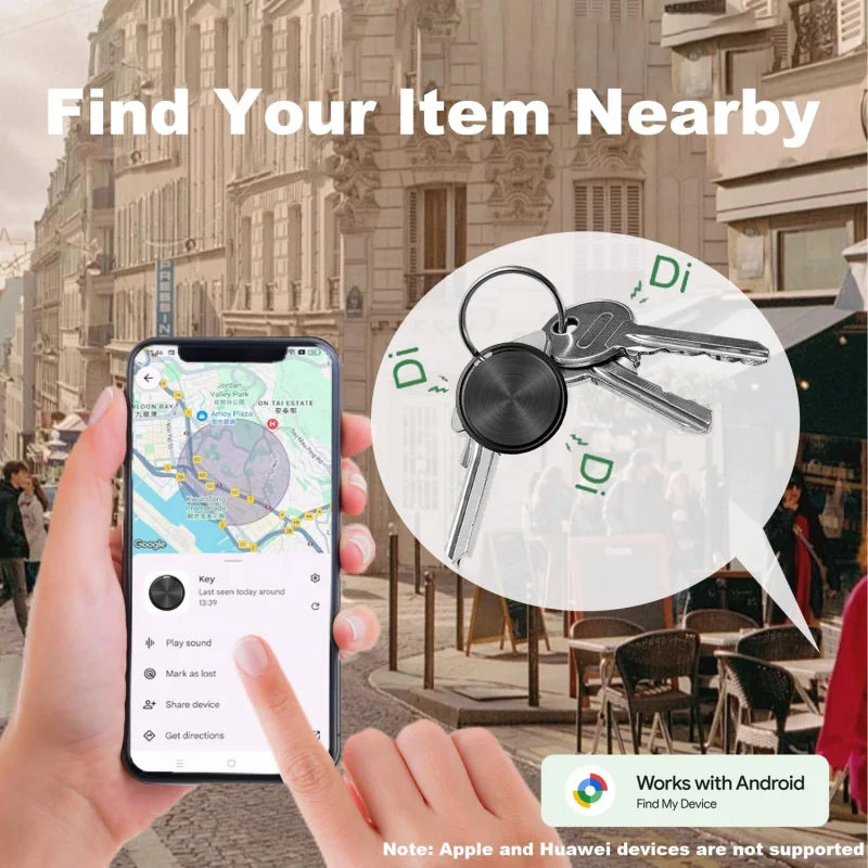 GPS Tracker for Android,Global Google Item Locator Anti-lost Device,with Google Find My Device App for Cars,Children, Wallets