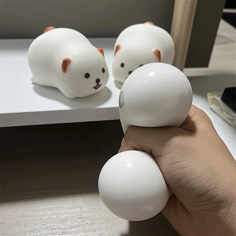 Squishy Welpen-Quetschspielzeug für Erwachsene, Weiches Knautsch- und Pop-Fidget-Spielzeug, Niedliche Cartoon-Hunde-Deko, Unterhaltungsspiele, Partygeschenke