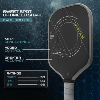 USAPA Onaylı Ben Johns Perseus CFS 14mm Termoform 3 Katmanlı Toray T700 Ham Karbon Fiber Pickleball Kürek