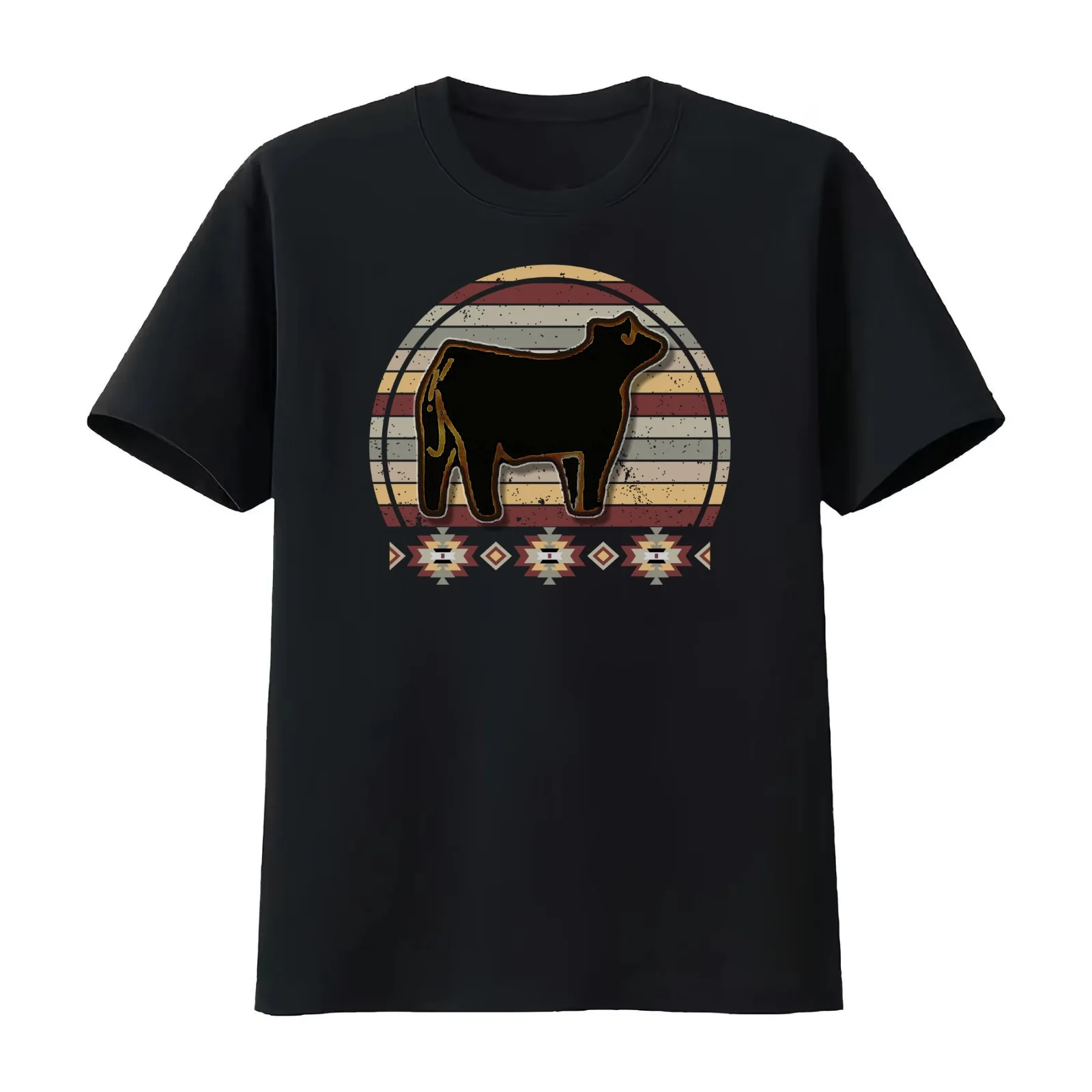 Livestock Show Steers - Market Steer T-Shirt Summer Casual Cotton Tee Oversized Streetwear Tops Vintage Graphic Print