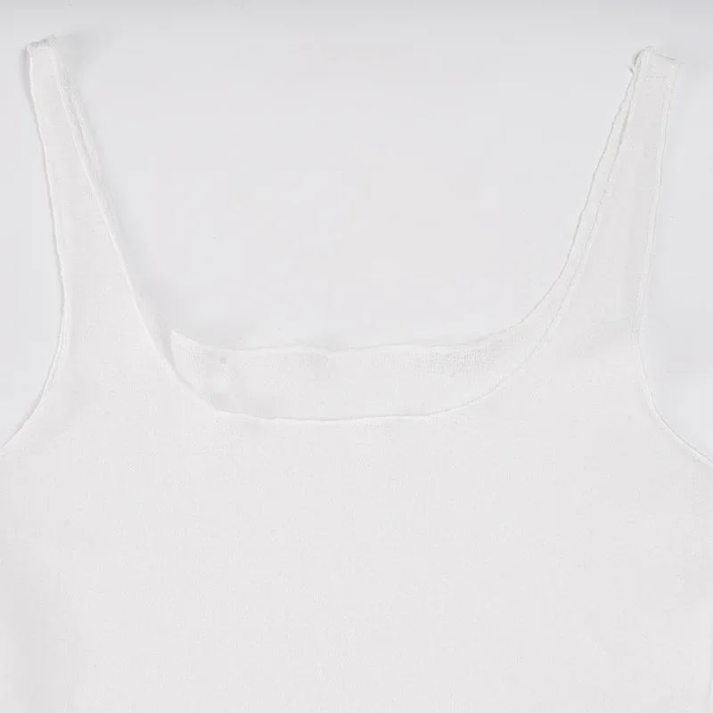 Transparent Mesh Tank Top Frauen Edgy Kleidung Y2k Zubehör Einfarbig Crop Top Ärmel Camison Verano Slim Fit Ropa Mujer – Detail 17