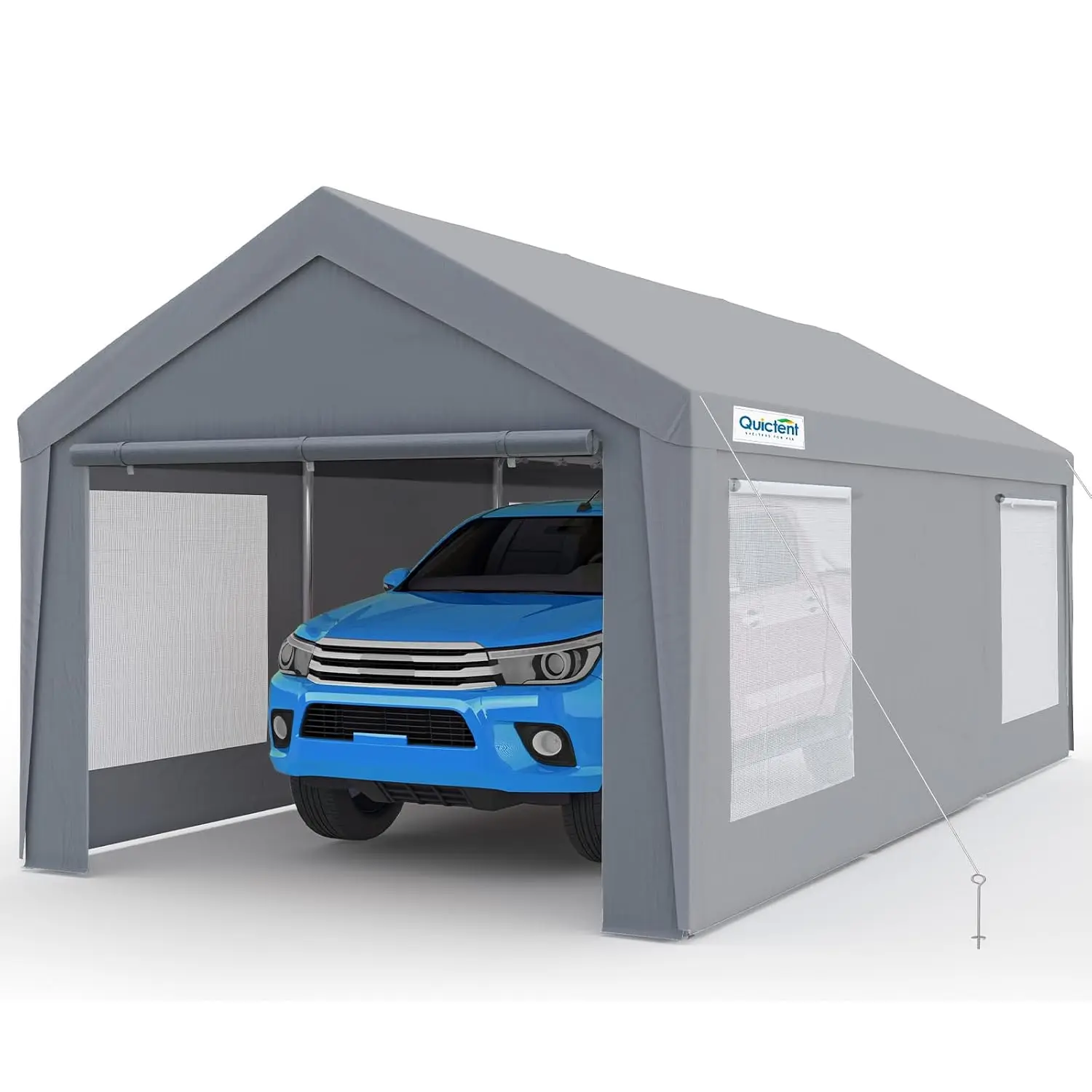 12x20 FT Heavy Duty Upgraded Carport, Reinforced Galvanized Outdoor Garage Canopy Tent with Roll-up Ventilated Windows