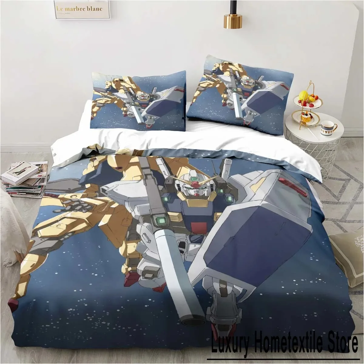 

3D printer soldier cartoon pattern three-piece set, delicate quilt cover pillow case, housewares set, beautiful gift Household