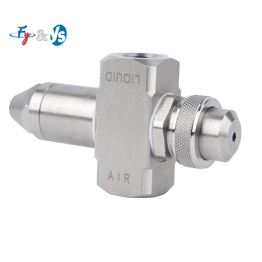 YS Anti-drip Air Water Mixing Atomizing Nozzle, Adjustable Air Atomizer Nozzle, Stainless Steel Pneumatic Spray Jet