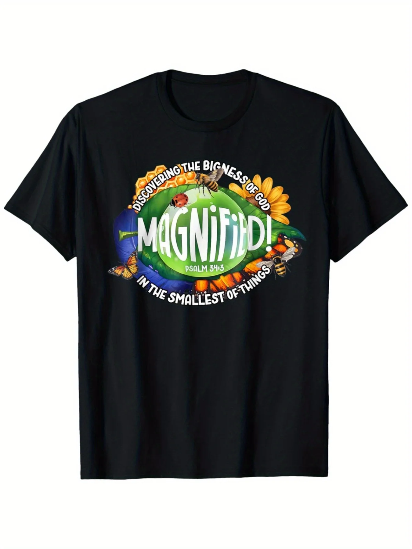 Men's Magnified VBS 2025 Christian T-Shirt - Discovering the Bigness of God, Soft Breathable Cotton Casual Round Neck Tee with V