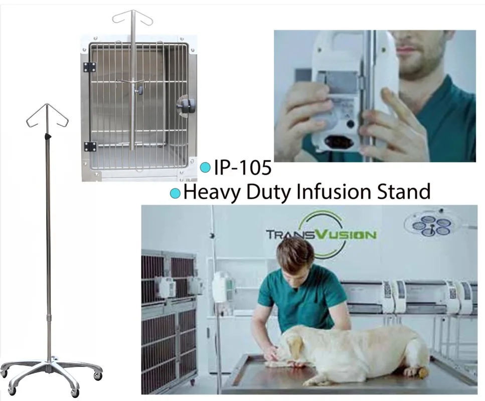 Kanistar Medical Veterinary SP750 Infusion disposable Pump holder IV Pole - 5 star mobile base