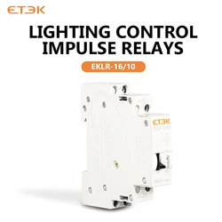 Relè a impulsi ETEK 1P 2P 16A relè di controllo automatico a scatto bistabile per uso domestico 1NO 2NO bobina AC24V/DC12V EKLR