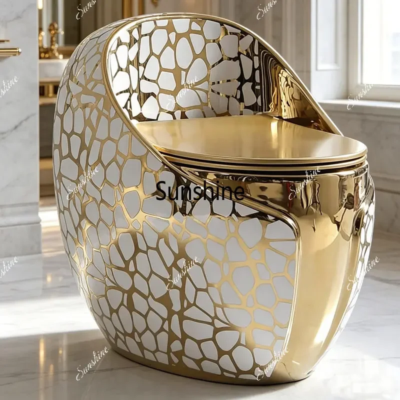European household golden chicken egg-shaped toilet siphon color toiletT*