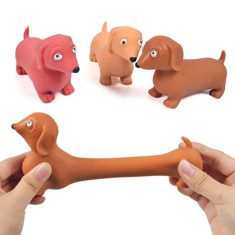 Creative Sausage Dog Pinch Music Flour Elastic Stretch Deformation Vent Stress Relief Decompression Squeeze Toys for Kids Adult