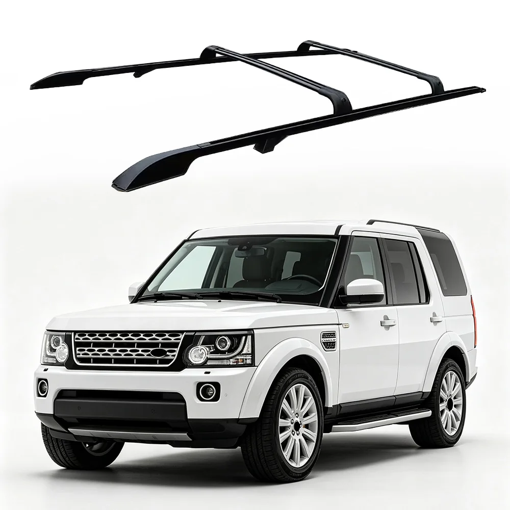 4Pcs Fit For Land Rover Discovery 3 LR3 Discovery 4 LR4 2004-2016 Lockable Roof Cross Bar Holder Roof Rail Rack Side Rail Rar