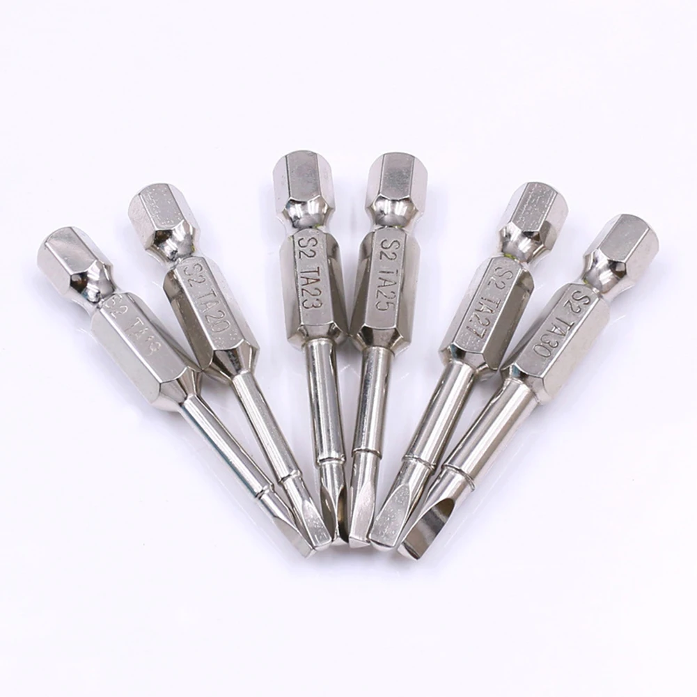 6pcs Magnetic Triangle Security Screwdriver Bits Alloy Steel 1/4 Inch Hex Shank Home DIY Repair Hand Tool Accessories