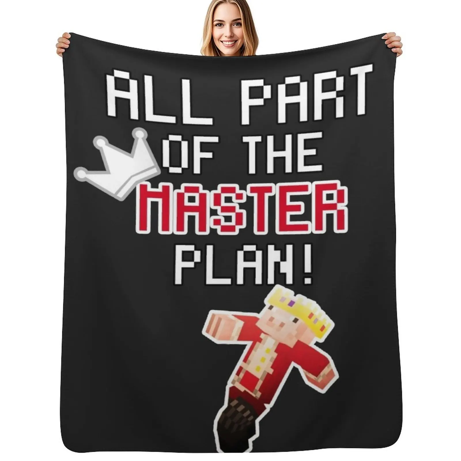 Technoblade ALL PART OF THE MASTER PLAN! Throw Blanket Machine Washable Soft Warm Blanket