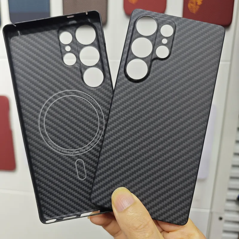 Magnetic Carbon Fiber Case For Samsung Galaxy S25 Ultra Case Aramid Fiber Cover for Galaxy S25 /S25plus Phone Accessory