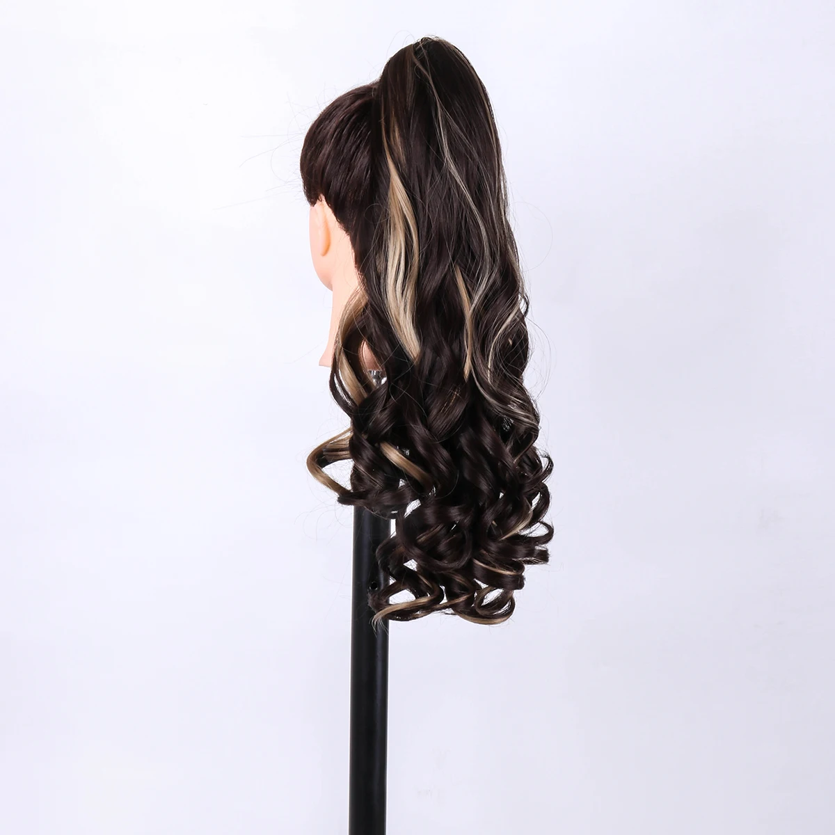 Heat Resistant Fiber Long Curly Wavy Clip in Ponytail Hairpiece multicolour 20Inch Full Machine Made Top Quality Young Female Ha