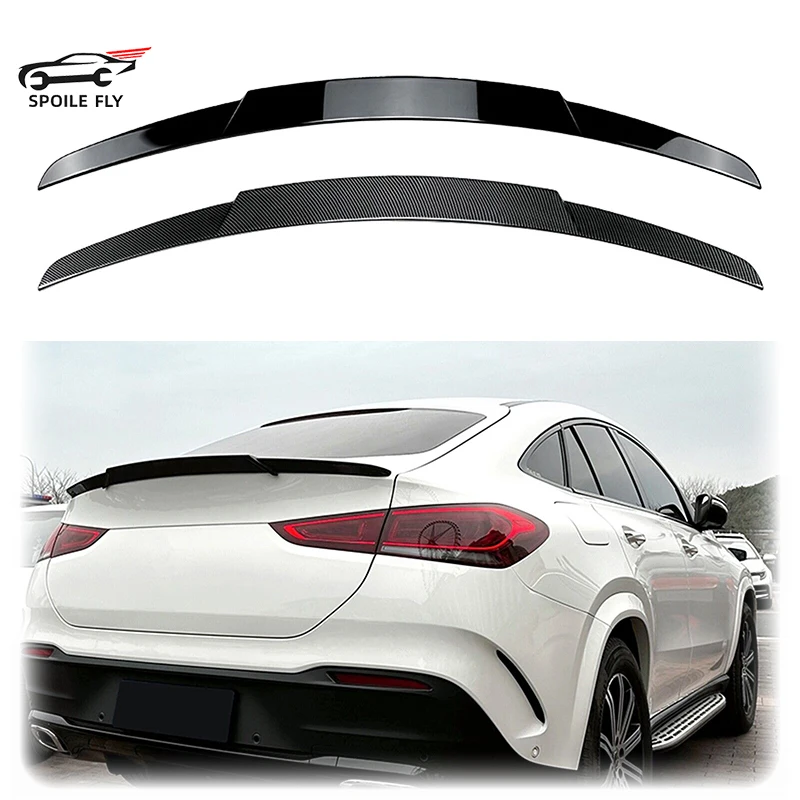 

For Mercedes Benz GLE Coupe C167 2020-2023 Car Rear Spoiler GLE350 GLE53 Brabus Style Wing Glossy Black Carbon Fiber Look