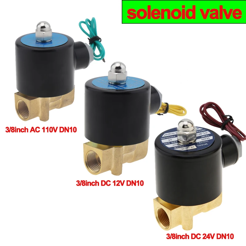 3/8inch DN10 Brass Electric Solenoid Valve for Water / Fuel Oil Electric Water Valve Solenoid Air Valve