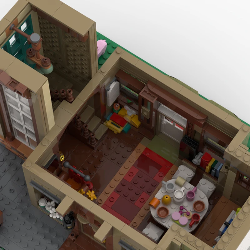 2072 pièces, modèle de construction modulaire personnalisable, maison de vacances méditerranéenne, ingénierie urbaine, jouet créatif de bricolage, cadeaux de vacances