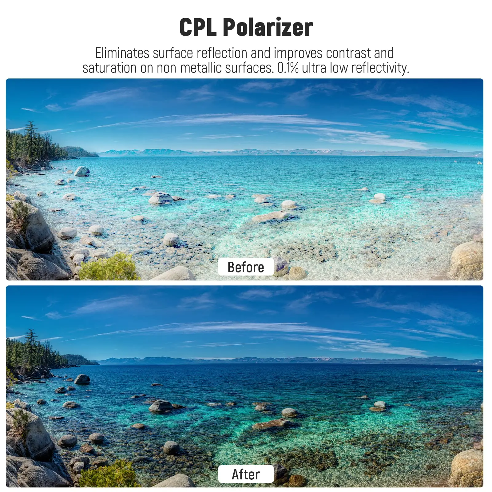 NEEWER 52mm CPL Filter for Phone Clip On Circular Polarizing Lens Filter for iPhone Samsung Galaxy Android DSLR Camera
