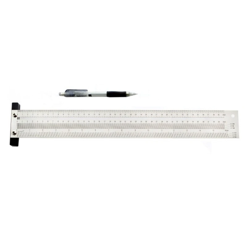 

High-Precision Hole Scale Ruler T-Rule T Square Mm/In Fine Woodworking Scribe Mark Line Tool