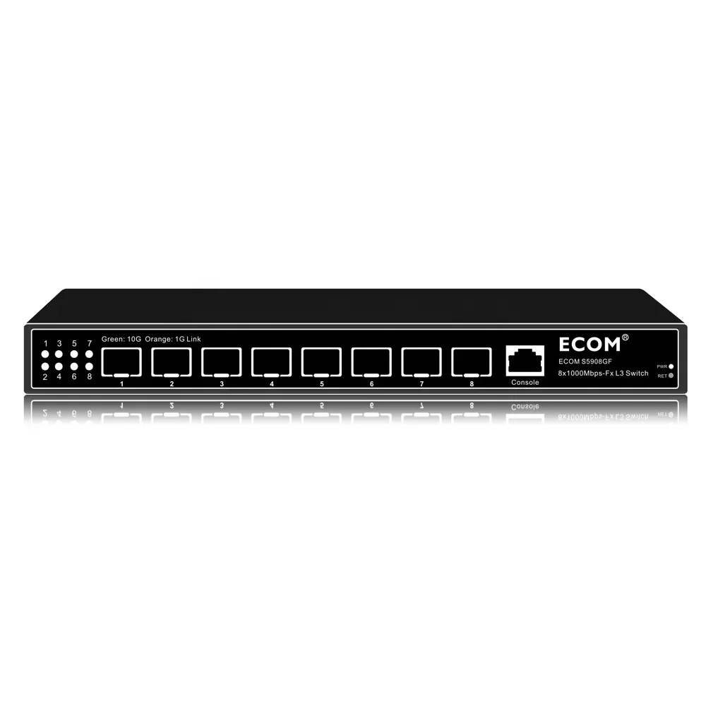 

ECOM S5908GF 8x10/100/1000/10000Mbps-Fx 10G SFP+ L3 Managed Ethernet Switch 8 ports Network Switch LAN Hub Switch