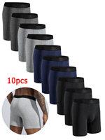 10pcs Mid-Long Boxer Shorts Men Underwear Cotton Male Underpants for Men Sexy Homme Boxershorts Box Panties Slip Hot