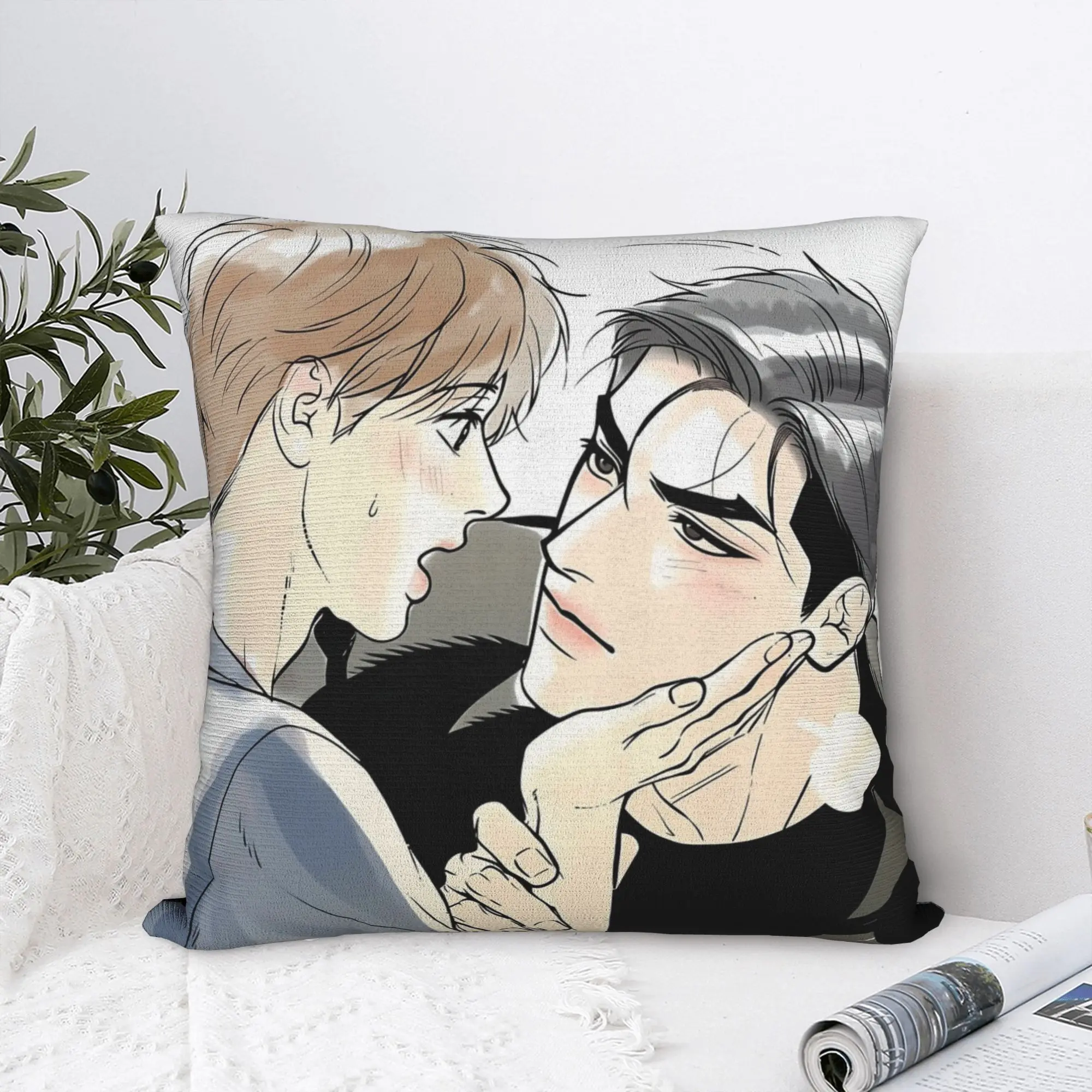Bl Manhwa Jinx Joo Jaekyung   Pillow Case  Retro Trendy Pillow Cover Polyester Cushion Cover Pillowcases For Sofa Car Home Decor