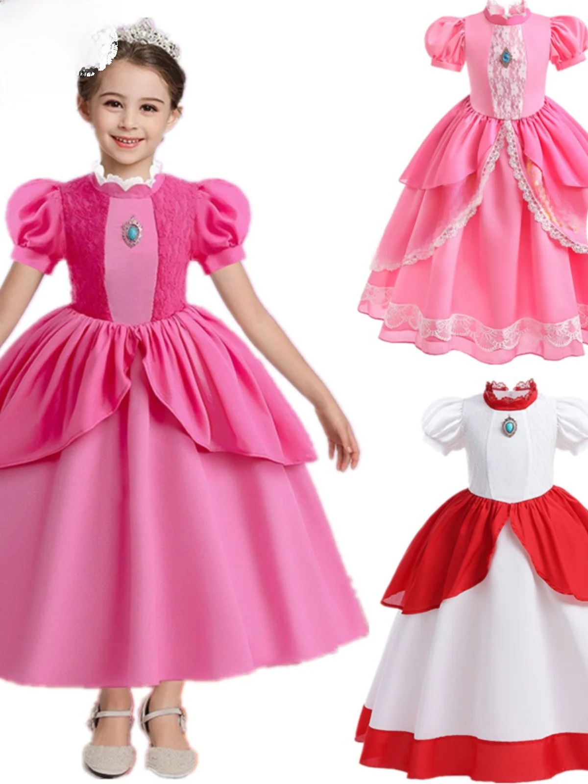 

Princess Birthday Stage Performance Dress Children's Women's Pink Costume Polyester Fabric Summer Collection