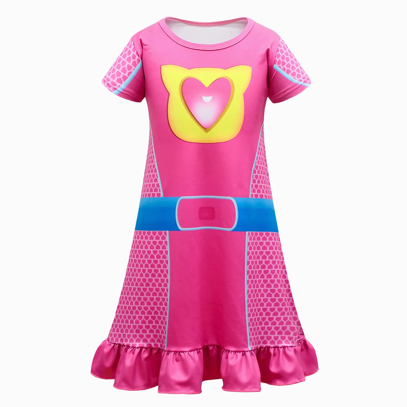 Kids Dresses Girls Super Kitties Cosplay Costume Baby Comfort Nightdress Summer Clothes Short-sleeved Pajamas Children Homewear