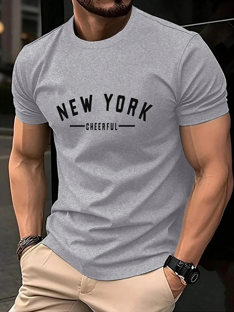 Herren T-Shirt Hochwertig 100% Baumwolle Kurzarm-Oberteil Sommer Täglich Lässige Mode Kurzarm-Shirt für Männer Zuhause Outdoor Komfort-T-Shirt – Detail 5