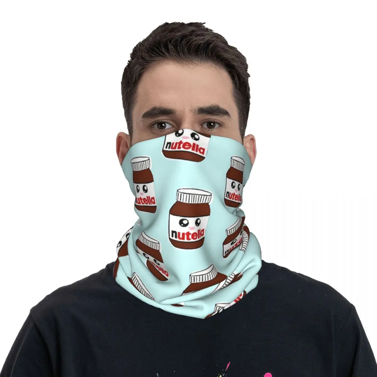 Chocolate Cream Scarf Neckerchief Neck Face Mask Polyester