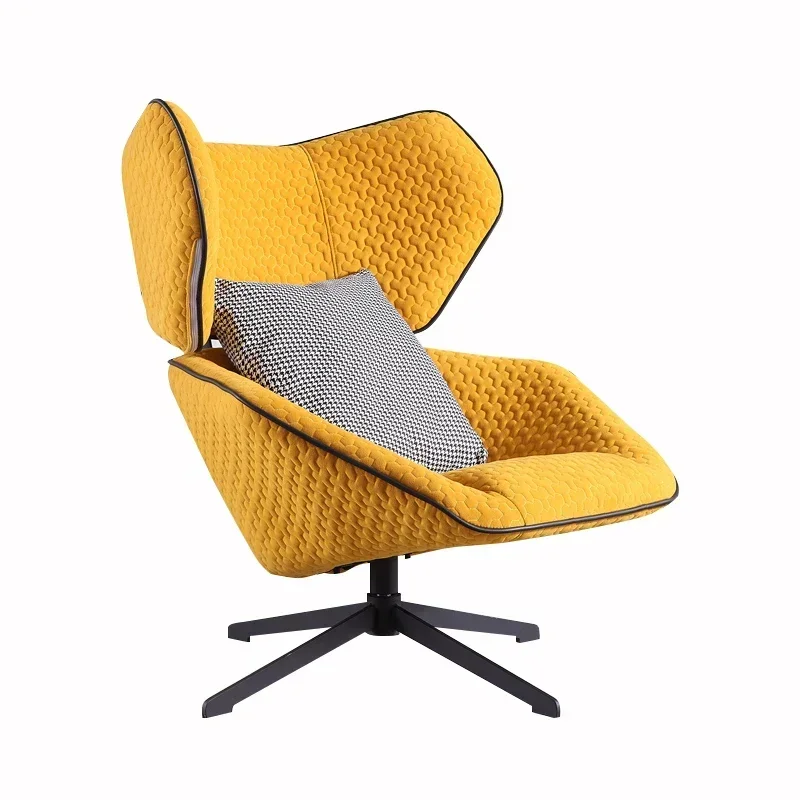 

l Modern simple metal cloth art rotating armchair single-person living room furniture