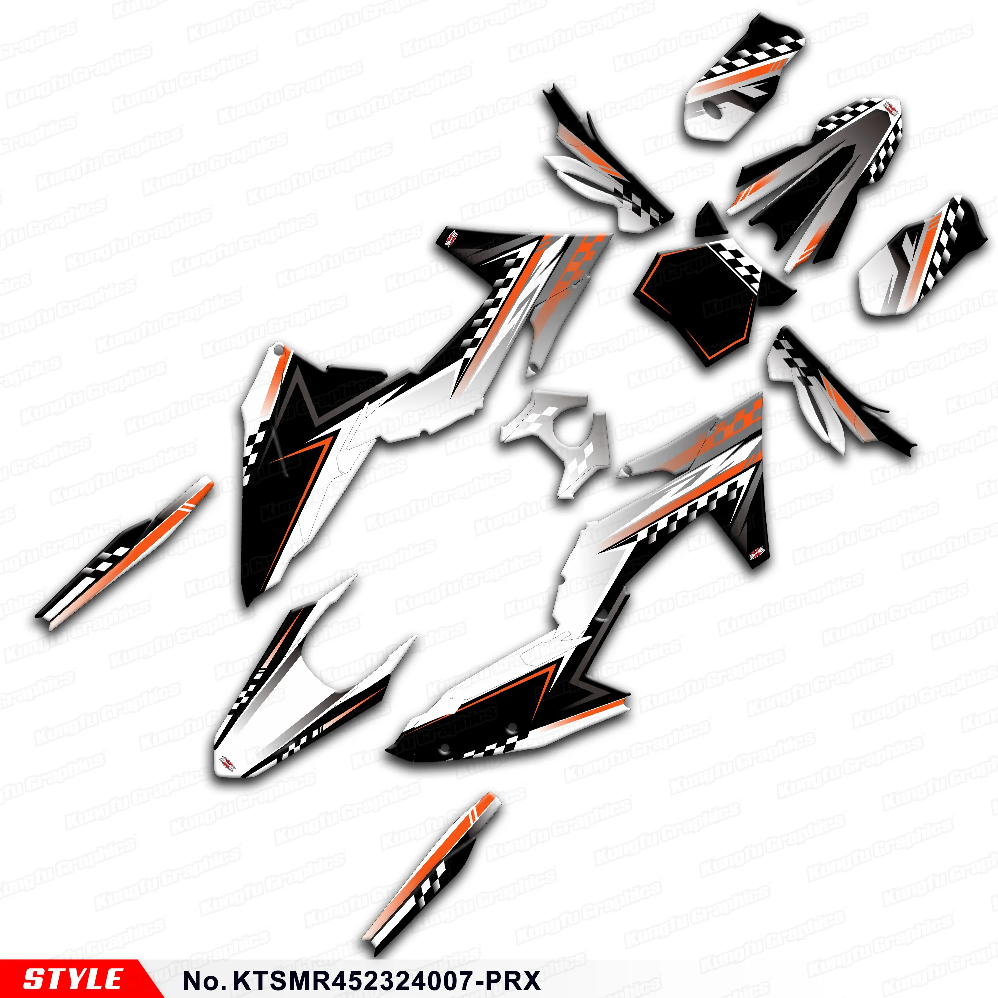 

Комплект графических наклеек JY RACING, лист наклеек для KTM SMR 450 SMR450 2023 2024, восстановление, KTSMR452324007-PRX