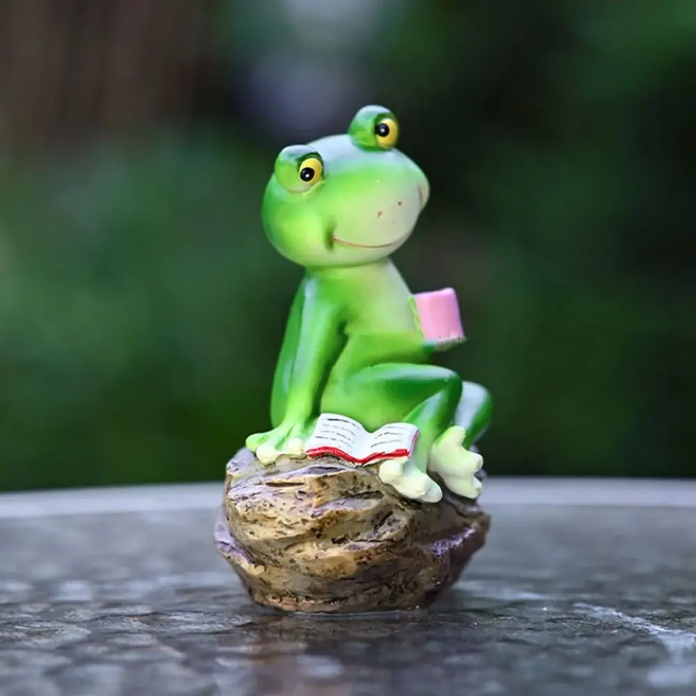 

Crafts Resin Frog Ornament Cute Creative Animal Sculpture Waterproof Cartoon Garden Frog Statue Courtyard