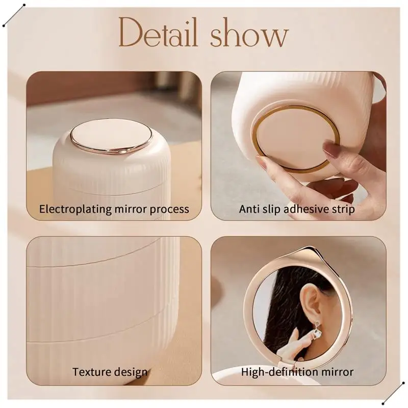 Caja de joyería organizadora, joyero de viaje, pequeñas cajas de joyería para mujer, soporte para pendientes de 4 capas, B