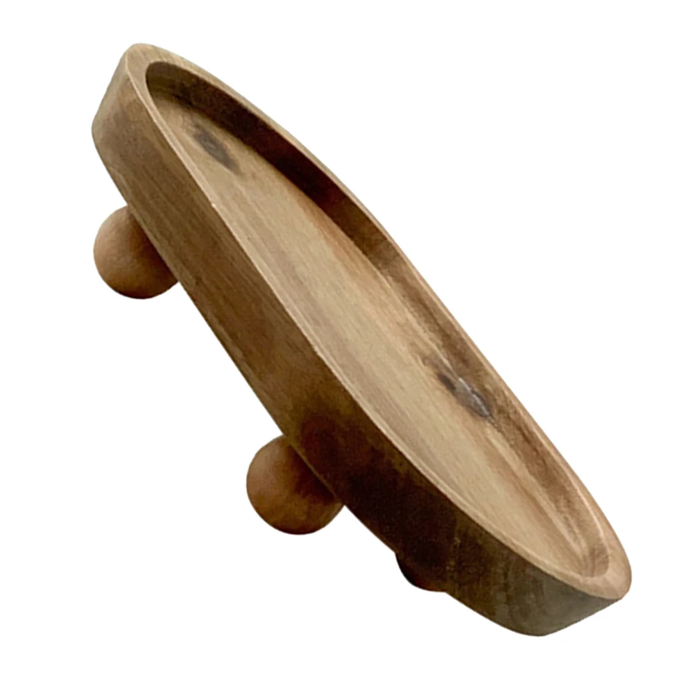 

Wooden Tray Aromatherapy Key Storage Dessert Serving Photo Prop Multifunctional Practical Design Texture Smooth