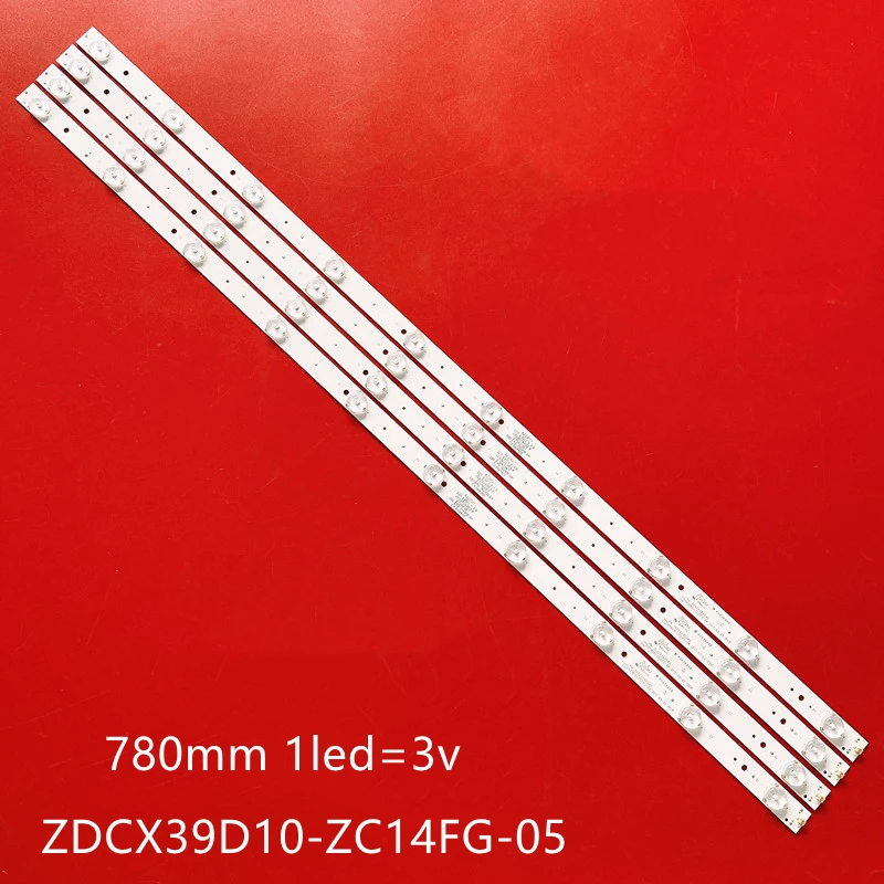 Striscia di retroilluminazione a LED per CX390M05 303CX390036 ZDCX39D10-ZC14FG-05 DLED40YEKJ 4 x10 001 HL-10400A28-1001S-01 A0 10leds 780mm 3V/LED