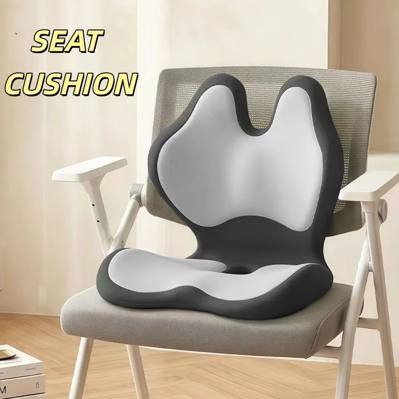 

Memory Foam L-Shaped Integrated Car Seat Cushion with Lumbar Support Sitting Pillow for Car Truck Desk Gaming Chair