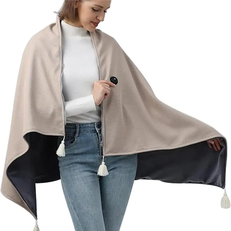 ABKO-Wearable Heated Blanket USB Rechargeable Portable With Zipper For Office Camping Home Use