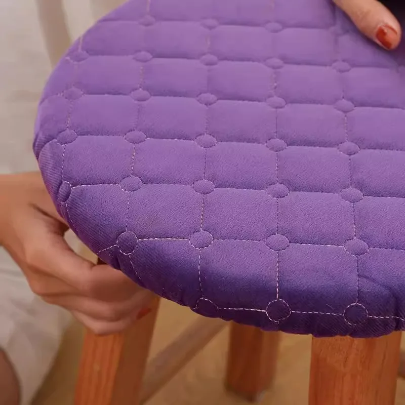 Thickening Solid Color Elastic Round Stool Covers Universal Bar Counter Lifting Chair Cover Soft Anti Dirty Dining Stool Covers