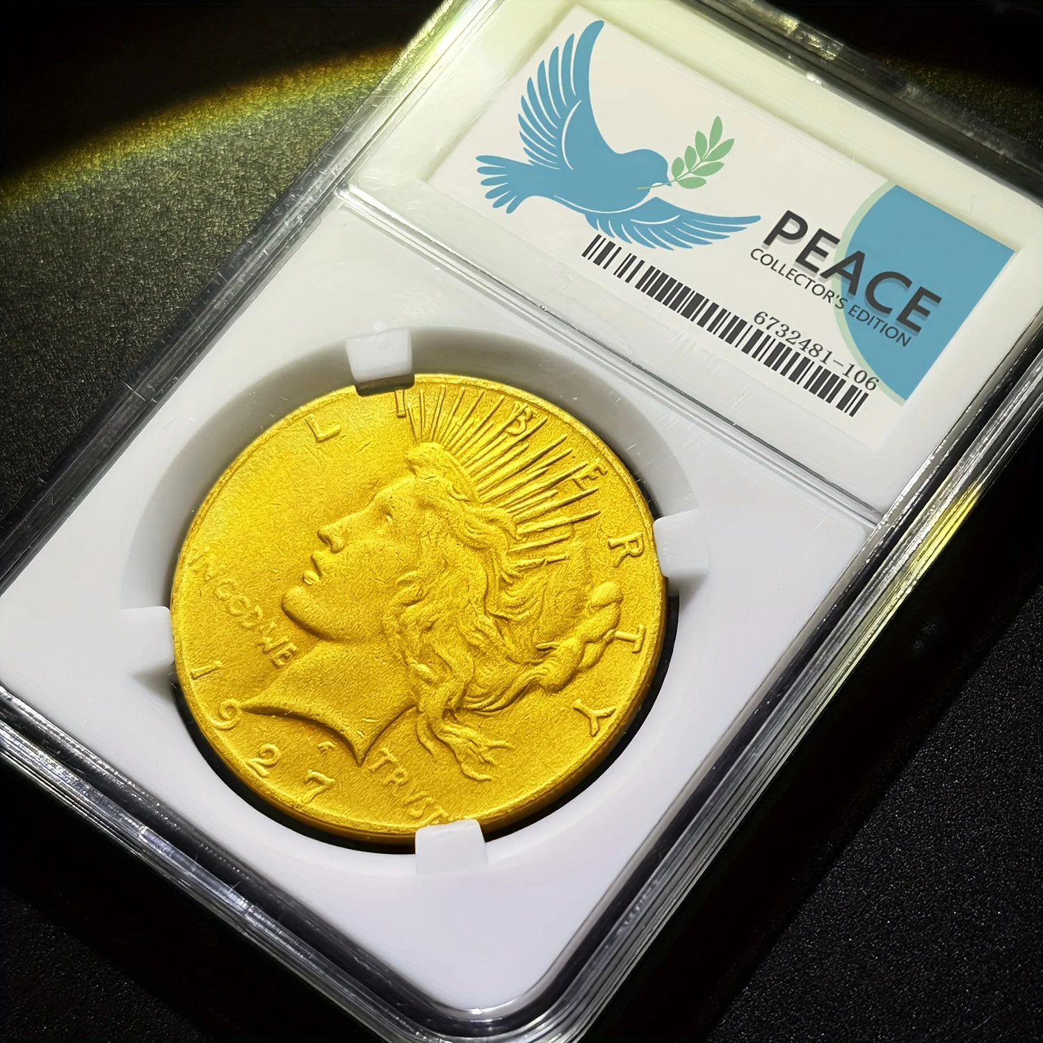 الولايات المتحدة 1921 1922 1927 تمثال الحرية حمامة السلام الذهب محاصر نسخة عملات ديكور المنزل عرض العناصر هدايا عيد الميلاد